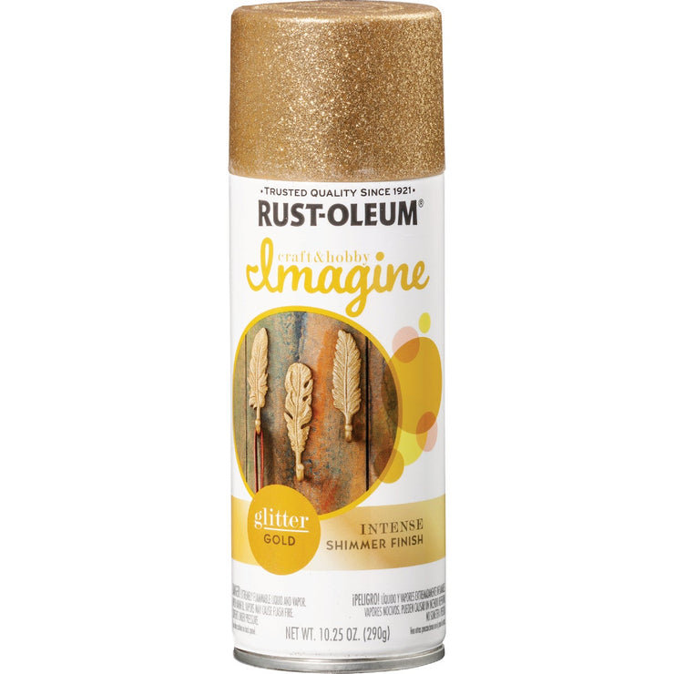 Image of Rust-Oleum Imagine Craft & Hobby 10.25 Oz. Intense Gold Glitter Spray Paint