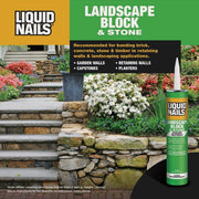 Image of Liquid Nails 10 Oz. Landscape Block VOC Adhesive