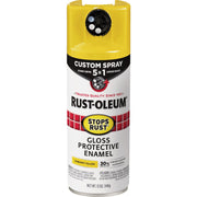 Image of Rust-Oleum Stops Rust 12 Oz. Custom Spray 5 in 1 Gloss Spray Paint, Sunburst Yellow