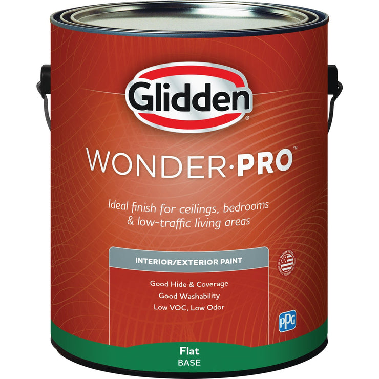 Image of Glidden WonderPro Interior/Exterior Flat Paint, Ultra Deep Base, 1 Gal.