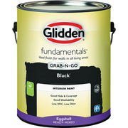 Image of Glidden Fundamentals Eggshell Interior Paint, Black, 1 Gal.