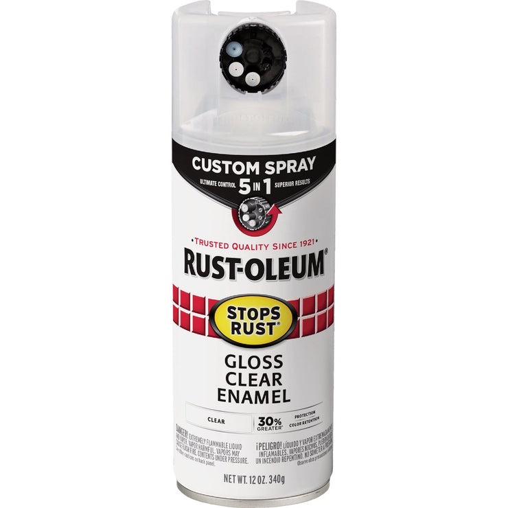 Image of Rust-Oleum Stops Rust 12 Oz. Custom Spray 5 in 1 Gloss Spray Paint, Clear