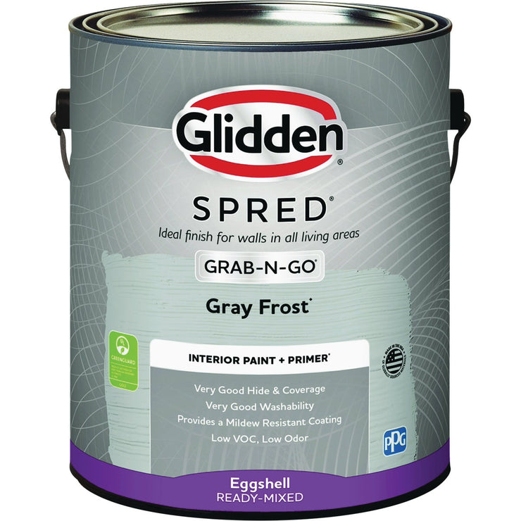 Image of Glidden Spred Interior Grab-N-Go Paint + Primer Eggshell Paint, Gray Frost, 1 Gal.