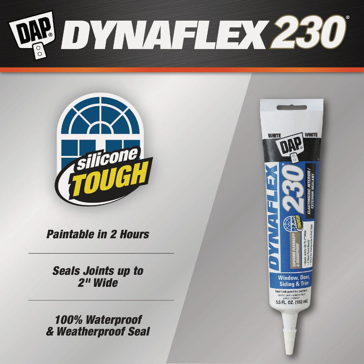 Image of Dap Dynaflex 230 5.5 Oz. 100% Waterproof Window, Door, Siding & Trim Elastomeric Sealant, Clear