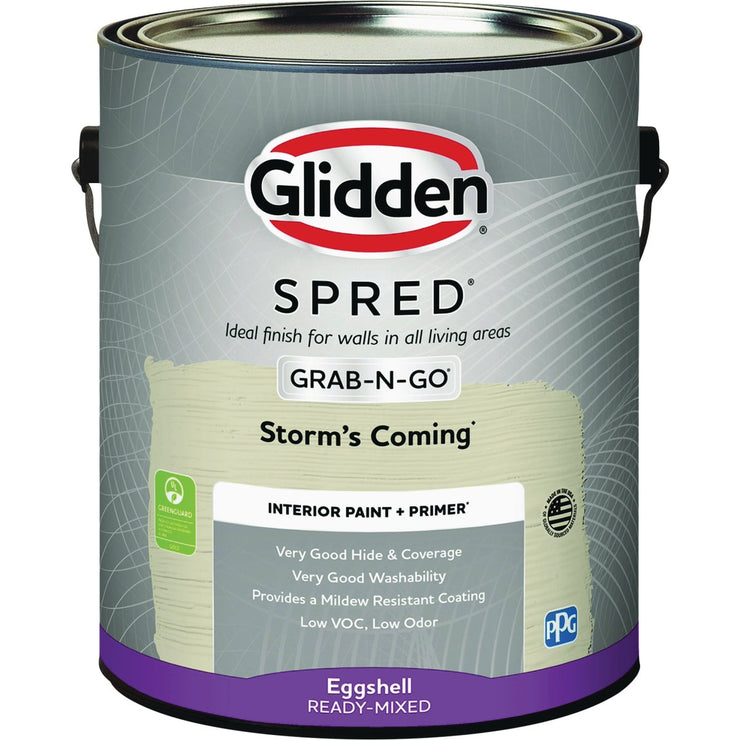 Image of Glidden Spred Interior Grab-N-Go Paint + Primer Eggshell Paint, Storm&