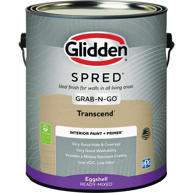 Image of Glidden Spred Interior Grab-N-Go Paint + Primer Eggshell Paint, Transcend, 1 Gal.
