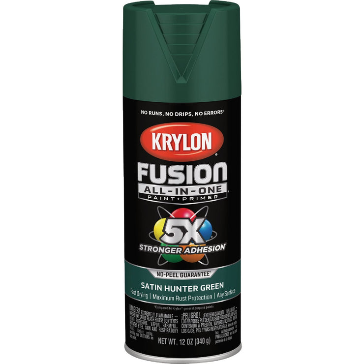 Image of Krylon Fusion All-In-One 12 Oz. Satin Spray Paint, Hunter Green