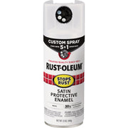 Image of Rust-Oleum Stops Rust 12 Oz. Custom Spray 5 in 1 Satin Spray Paint, White