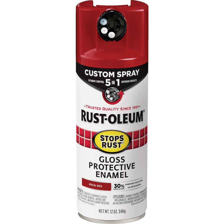Image of Rust-Oleum Stops Rust 12 Oz. Custom Spray 5 in 1 Gloss Spray Paint, Regal Red