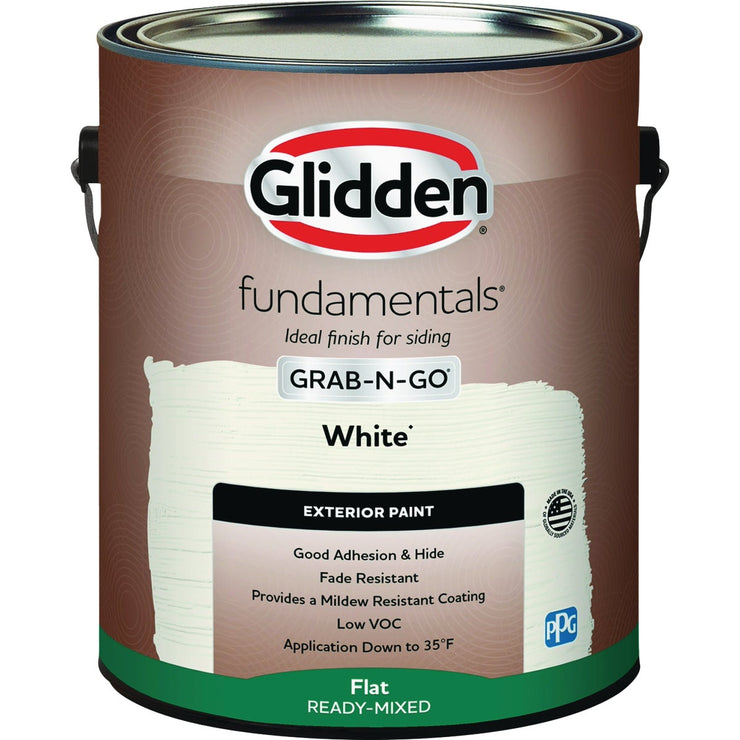 Image of Glidden Fundamentals Exterior Grab-N-Go White Flat Gallon