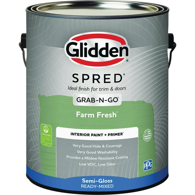Image of Glidden Spred Interior Grab-N-Go Paint + Primer Semi-Gloss Paint, Farm Fresh, 1 Gal.