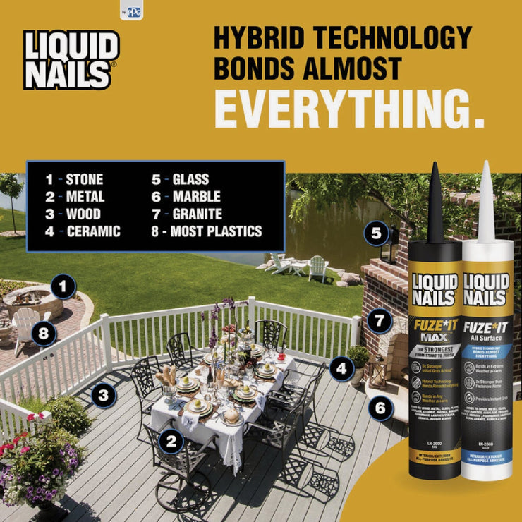 Image of Liquid Nails Fuze-It Max 9 Oz. All Surface Construction Adhesive