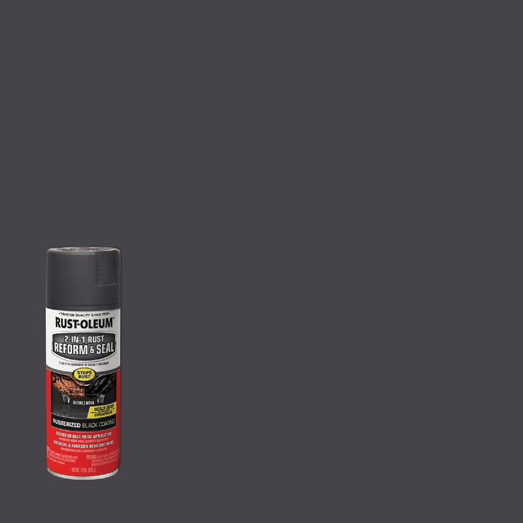 Image of Rust-Oleum Stops Rust 2-In-1 Rust Reform and Seal Spray, 12 Oz., Black