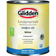 Image of Glidden Fundamentals Semi-Gloss Interior Paint, White, 1 Qt.