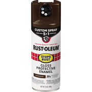 Image of Rust-Oleum Stops Rust 12 Oz. Custom Spray 5 in 1 Gloss Spray Paint, Leather Brown