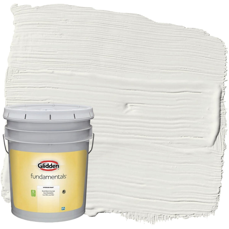 Image of Glidden Fundamentals Semi-Gloss Interior Paint, White, 5 Gal.