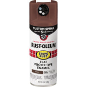 Image of Rust-Oleum Stops Rust 12 Oz. Custom Spray 5 in 1 Flat Spray Paint, Brown
