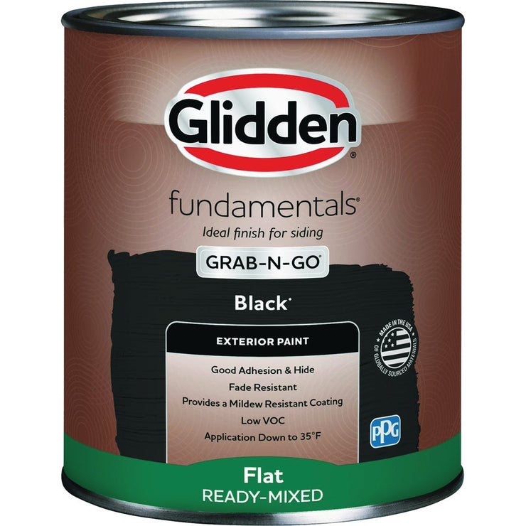 Image of Glidden Fundamentals Exterior Grab-N-Go Black Flat Quart