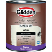 Image of Glidden Fundamentals Exterior Grab-N-Go White Satin Quart