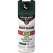 Image of Rust-Oleum Stops Rust 12 Oz. Custom Spray 5 in 1 Satin Spray Paint, Hunter Green