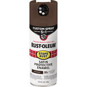 Image of Rust-Oleum Stops Rust 12 Oz. Custom Spray 5 in 1 Satin Spray Paint, Dark Brown