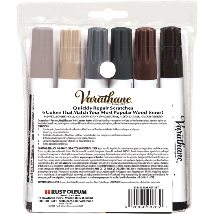 Image of Varathane Furniture, Wood Floor and Laminate Repair Markers (6-Count)