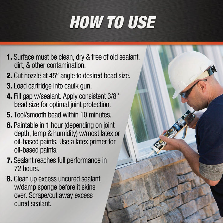 Image of Dap Dynaflex Ultra 10.1 Oz. Black Advanced Exterior Sealant for Window, Door & Siding