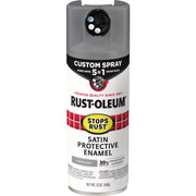 Image of Rust-Oleum Stops Rust 12 Oz. Custom Spray 5 in 1 Satin Spray Paint, Coastal Gray