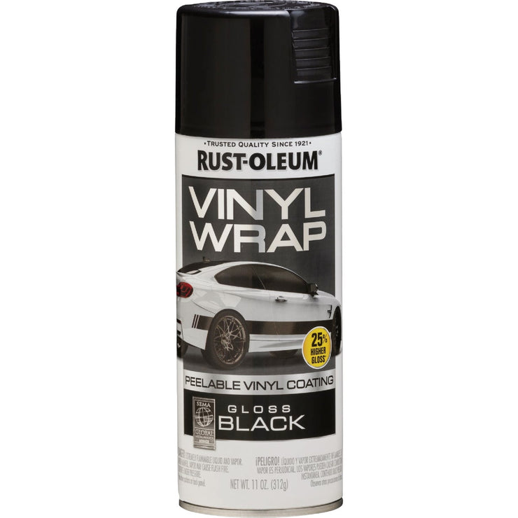 Image of Rust-Oleum Automotive Vinyl Wrap Spray Paint, 11 Oz., Gloss Black