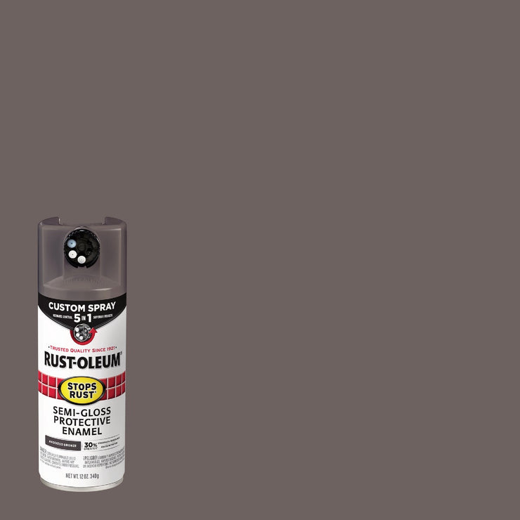Image of Rust-Oleum Stops Rust 12 Oz. Custom Spray 5 in 1 Semi-Gloss Spray Paint, Anodized Bronze