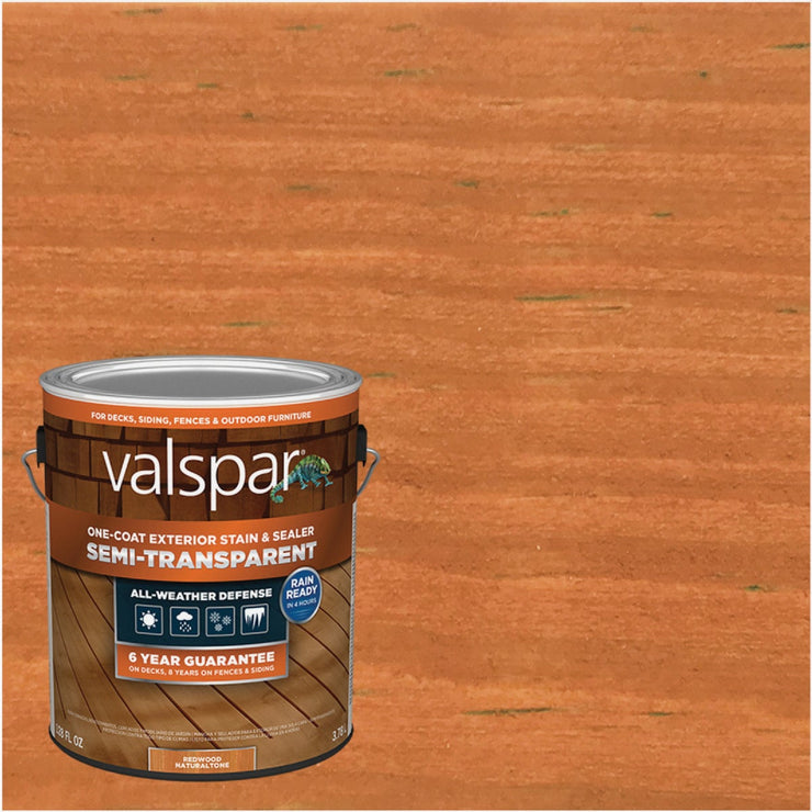 Image of Valspar Semi Transparent Deck Stain, Redwood, 1 Gal.