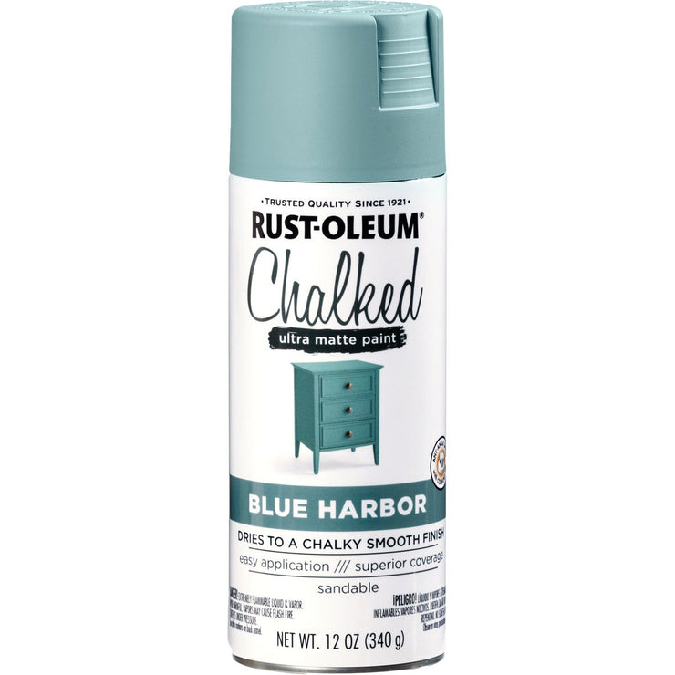 Image of Rust-Oleum Chalked 12 Oz. Ultra Matte Spray Paint, Blue Harbor