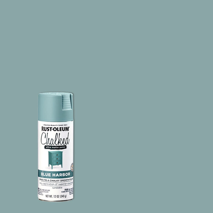 Image of Rust-Oleum Chalked 12 Oz. Ultra Matte Spray Paint, Blue Harbor