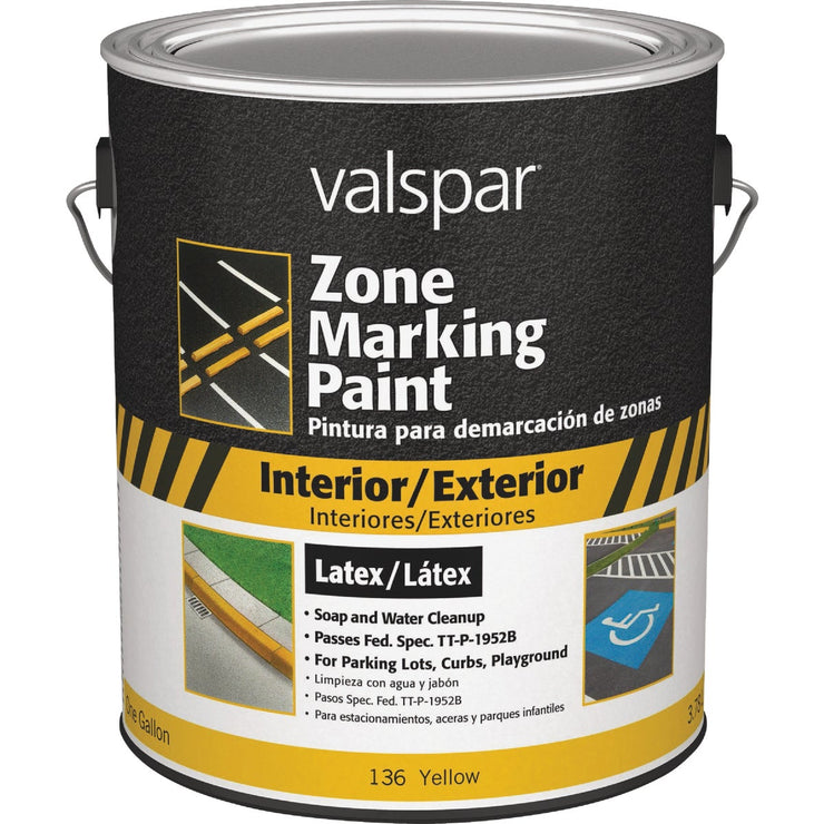 Image of Valspar 1 Gal. Yellow Latex Traffic & Zone Marking Paint