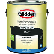 Image of Glidden Fundamentals Semi-Gloss Interior Paint, Black, 1 Gal.