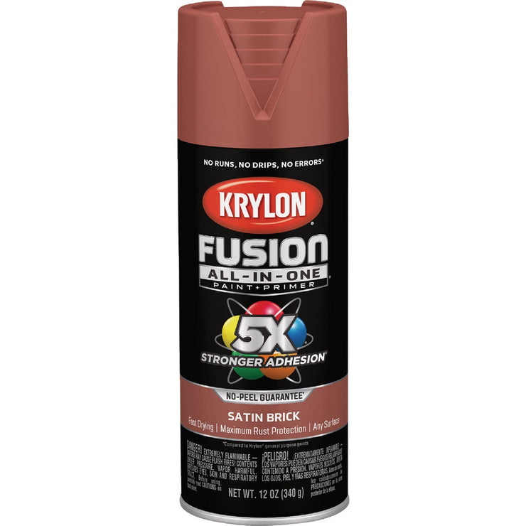 Image of Krylon Fusion All-In-One 12 Oz. Satin Spray Paint, Brick