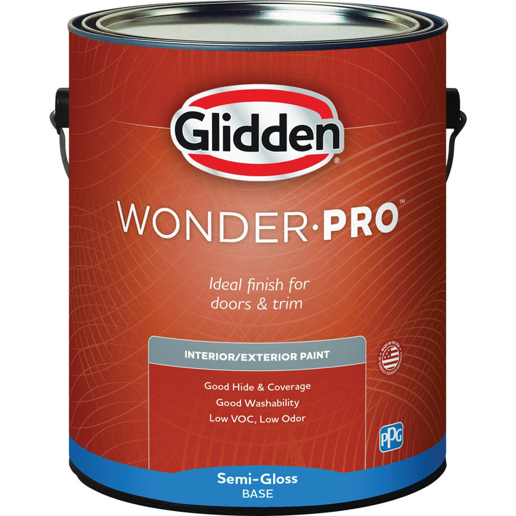 Image of Glidden WonderPro Interior/Exterior Semi-Gloss Paint, Ultra Deep Base, 1 Gal.
