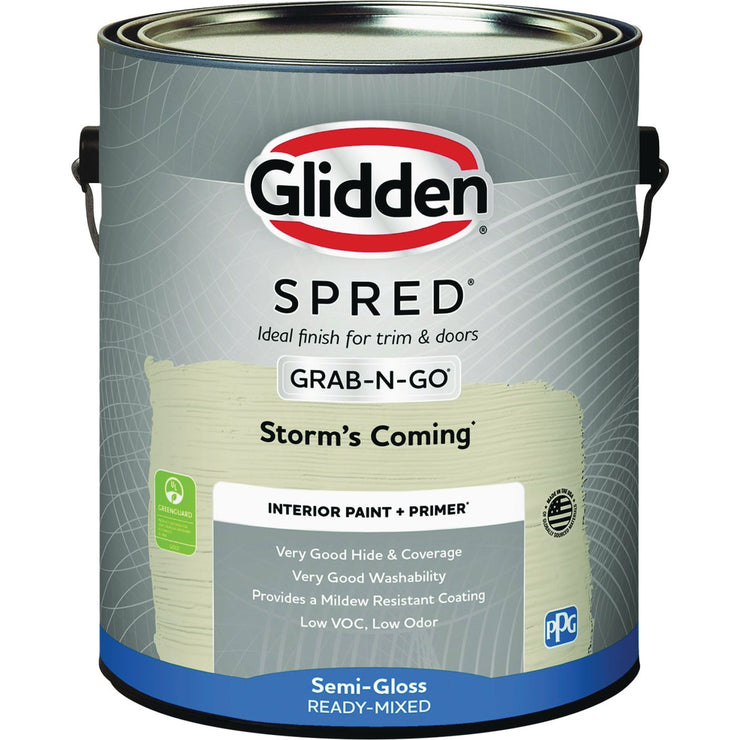 Image of Glidden Spred Interior Grab-N-Go Paint + Primer Semi-Gloss Paint, Storm&