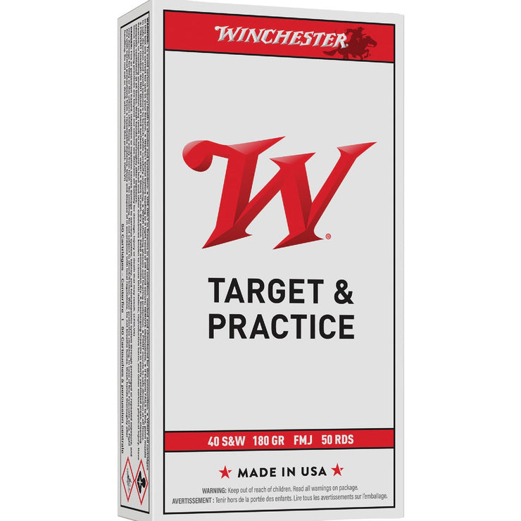 Image of Winchester .40 Smith & Wesson 180 Grain FMJ Centerfire Ammunition Cartridges