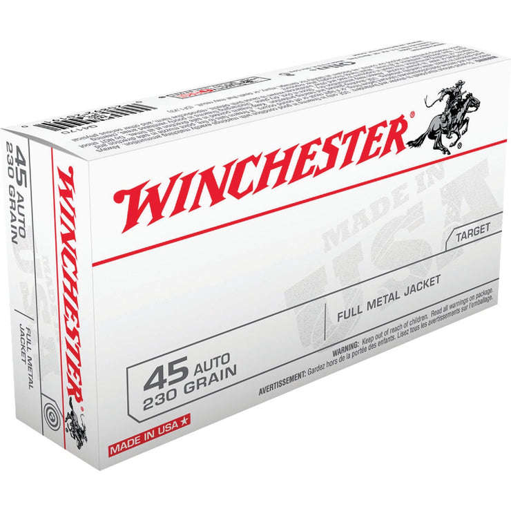 Image of Winchester .45 Auto 230 Grain FMJ Centerfire Ammunition Cartridges