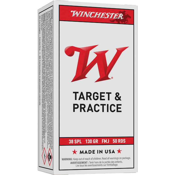 Image of Winchester .38 Special 130 Grain FMJ Centerfire Ammunition Cartridges