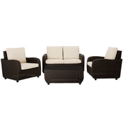 Image of Outdoor Expressions 4-Piece Rattan Chat Set