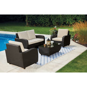 Image of Outdoor Expressions 4-Piece Rattan Chat Set