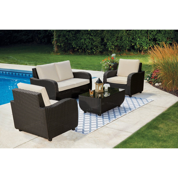 Image of Outdoor Expressions 4-Piece Rattan Chat Set