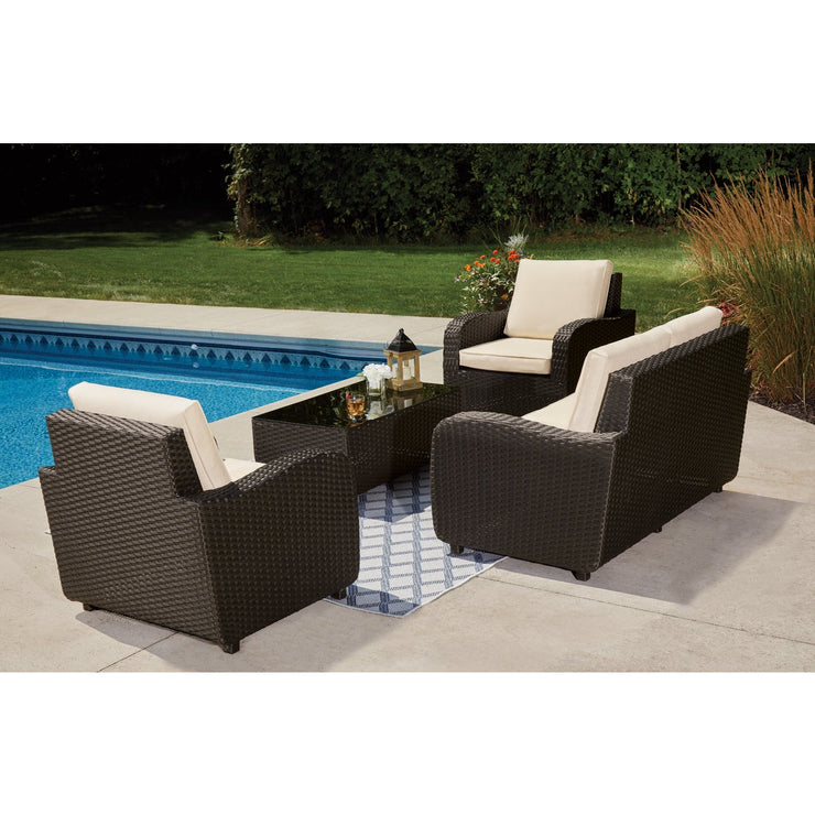 Image of Outdoor Expressions 4-Piece Rattan Chat Set