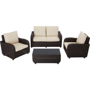 Image of Outdoor Expressions 4-Piece Rattan Chat Set