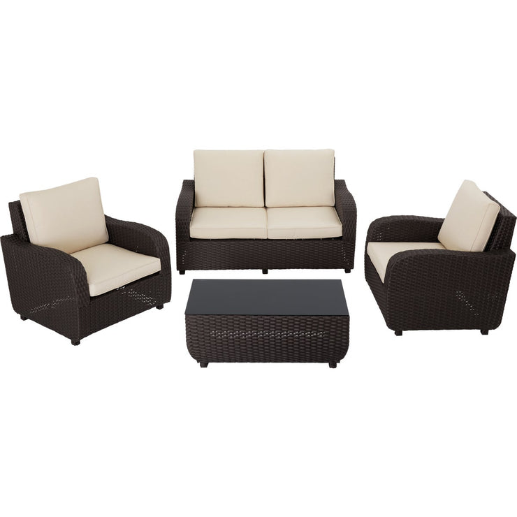 Image of Outdoor Expressions 4-Piece Rattan Chat Set