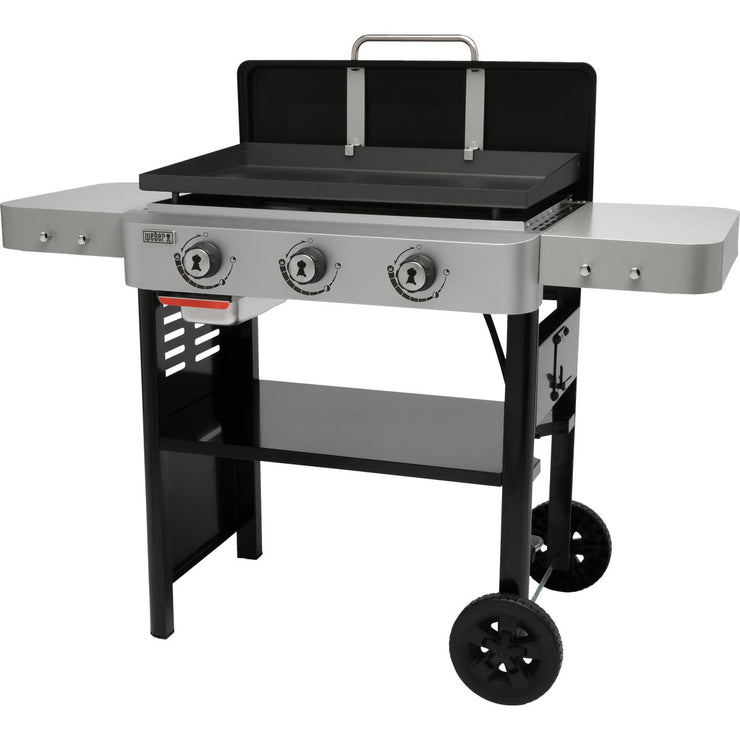 Image of Weber 28 In. 3-Burner Propane Gas Griddle Flat Top Grill, Black