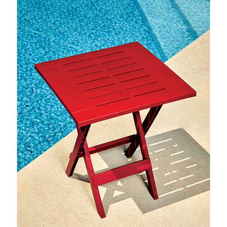 Image of Gracious Living Quick-Fold 17 In. Square Crimson Red Folding Side Table