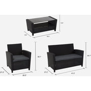 Image of Outdoor Expressions Malmo 4-Piece Resin Wicker Chat Set